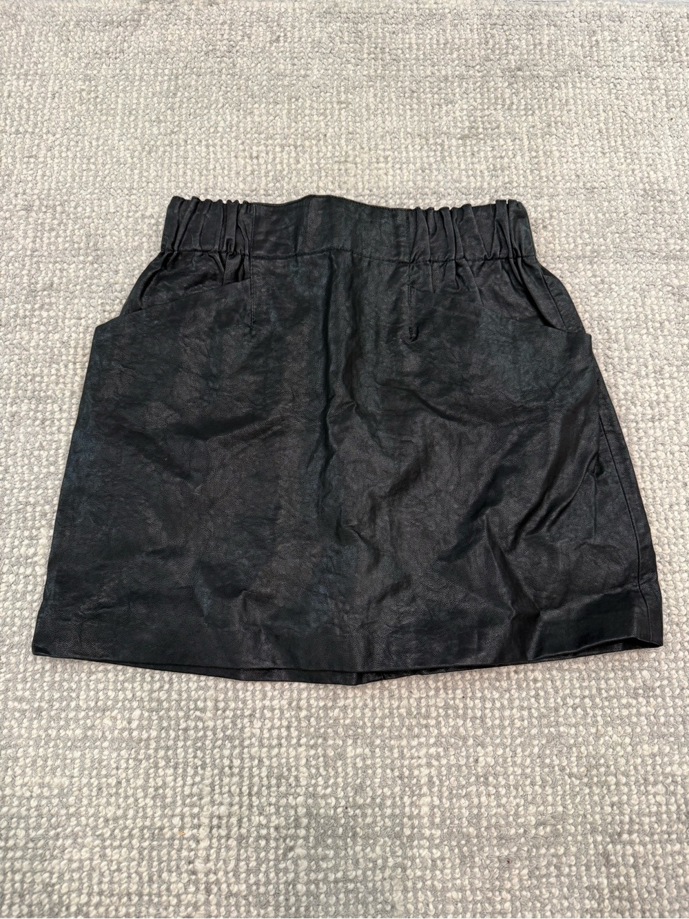Zara Black Faux Leather Mini Skirt